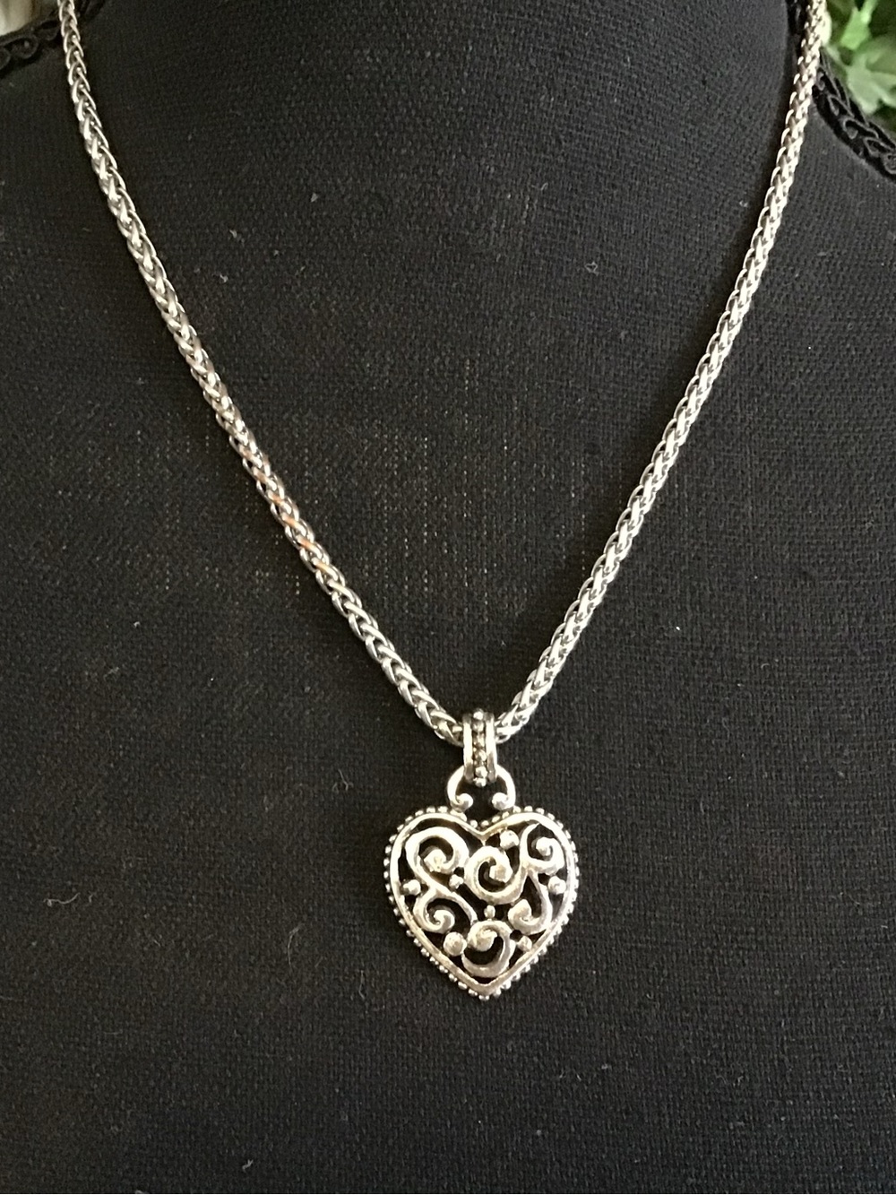 Brighton Silver Filigree Heart Pendant Necklace